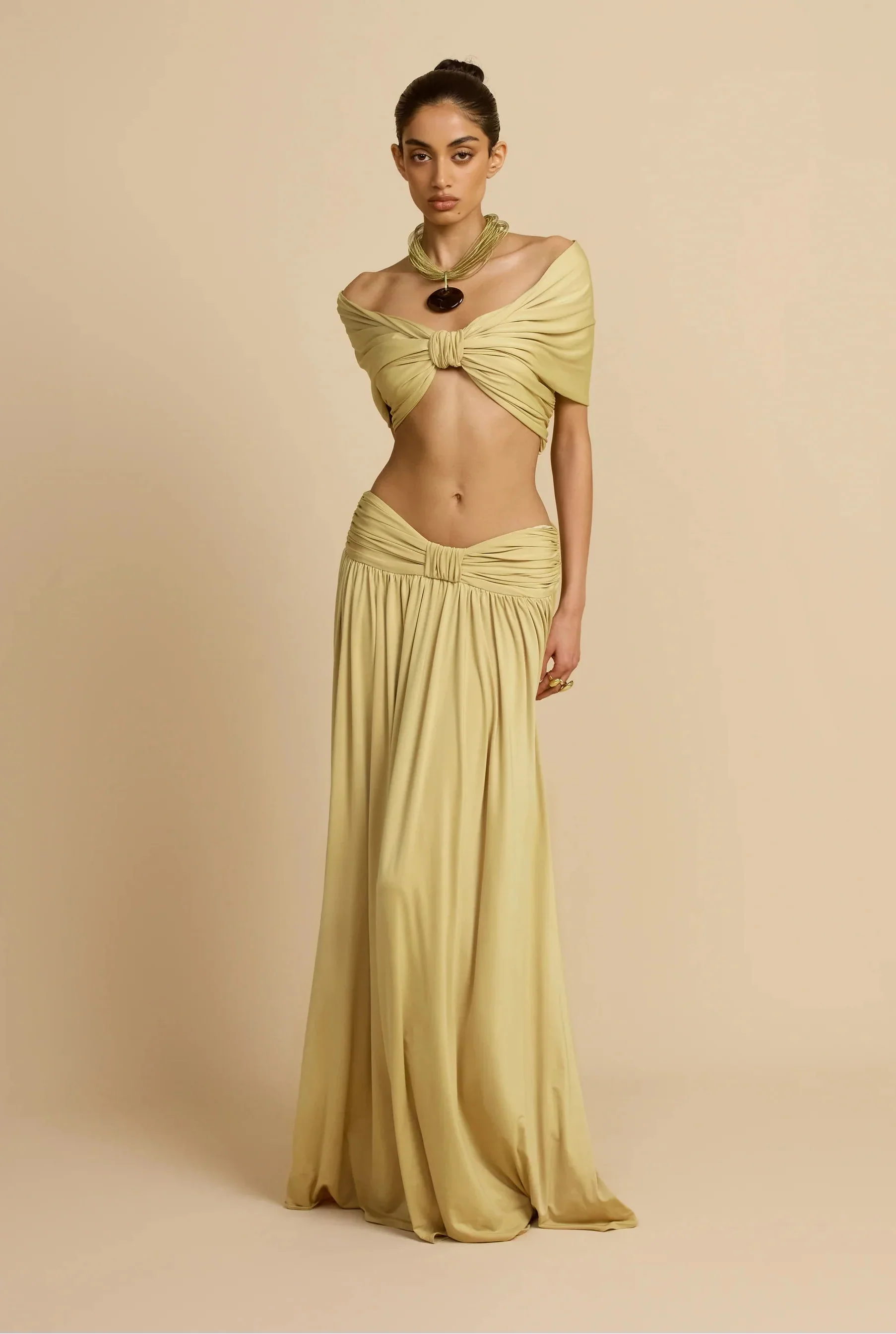 Conjunto Cropped e Saia Longa Modern Dalene