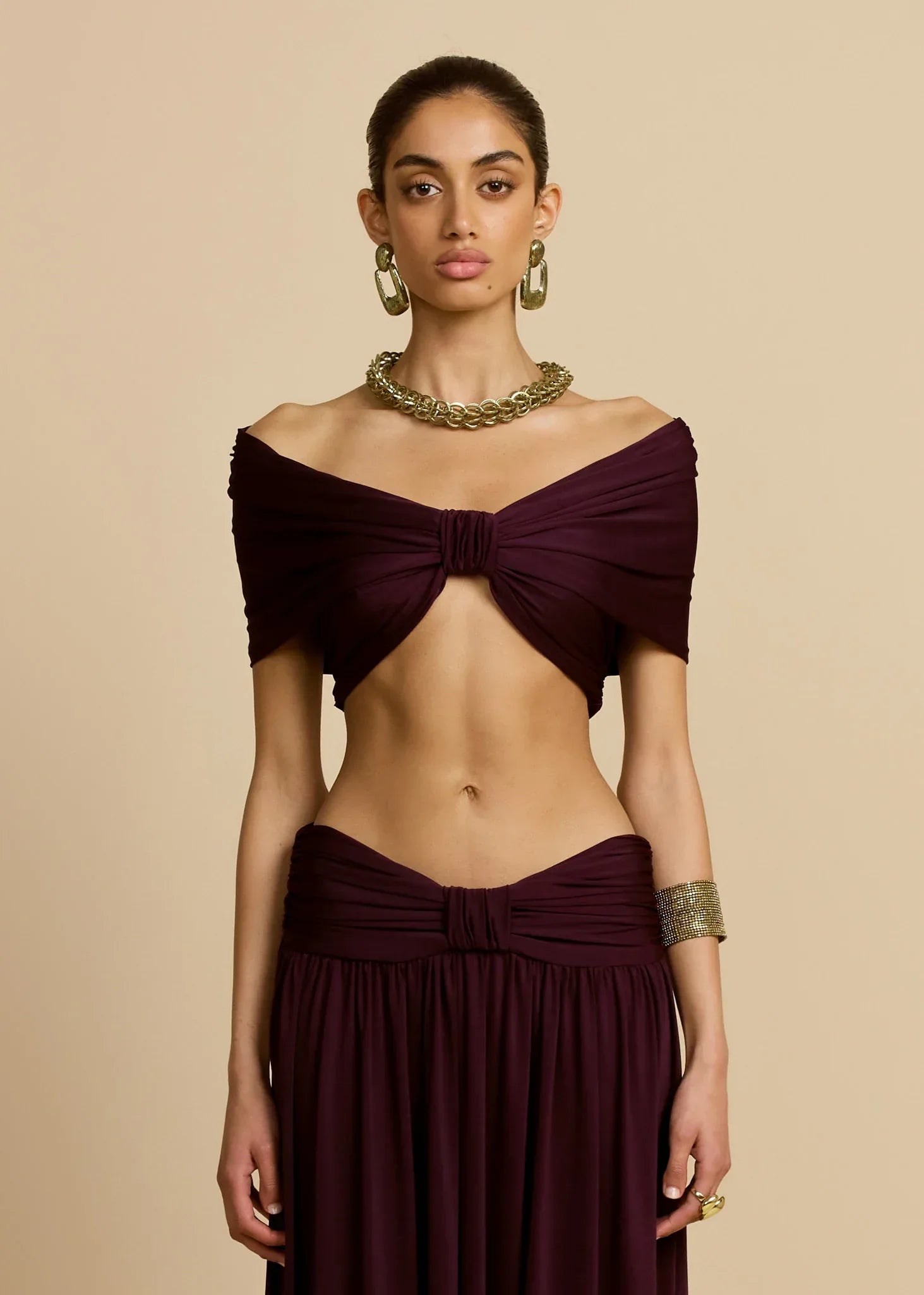 Conjunto Cropped e Saia Longa Modern Dalene