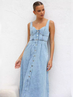 Vestido Midi Jeans Modern Gaya