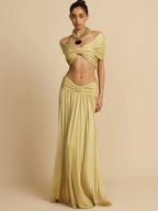 Conjunto Cropped e Saia Longa Modern Dalene