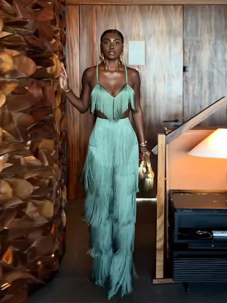 Macacão Longo com Franjas Modern Victoire